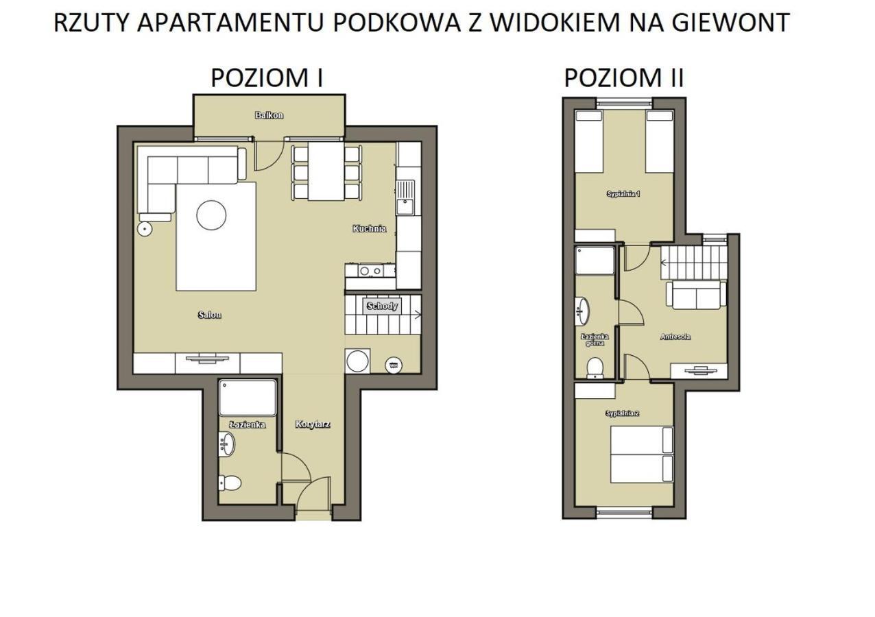 Apartament Podkowa Z Widokiem Na Giewont Kościelisko Eksteriør billede